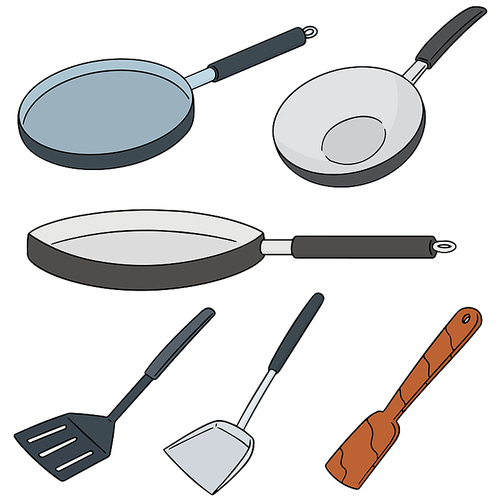 vector set of pan and flipper
