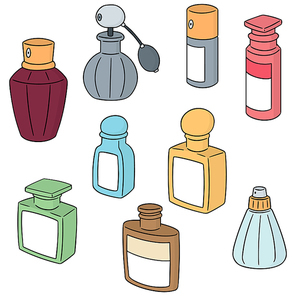 vector set of perfume bottle