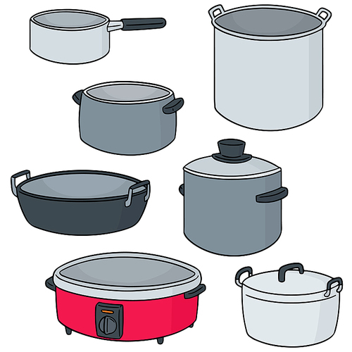 vector set of pot