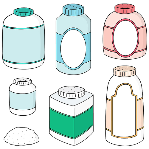 vector set of body powder