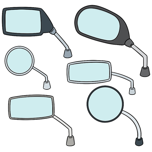 vector set of rear view mirror