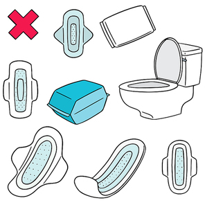 vector set of sanitary napkin