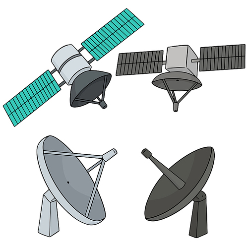 vector set of satellite