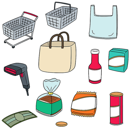 vector set of shopping icon