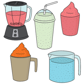 vector set of smoothie