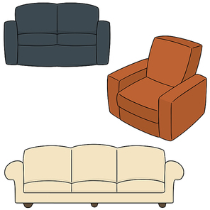 vector set of sofa