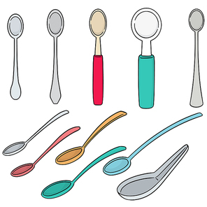 vector set of spoon