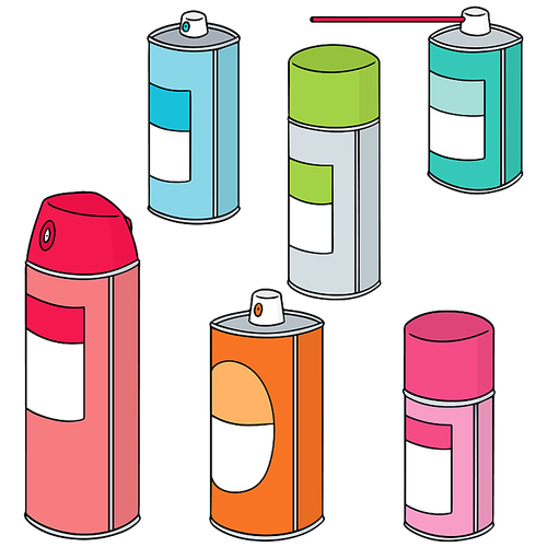 vector set of spray can