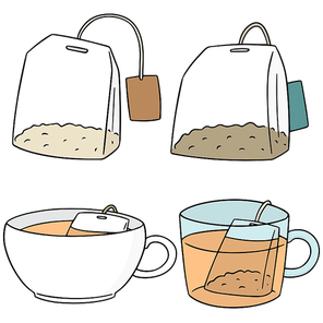 vector set of teabag