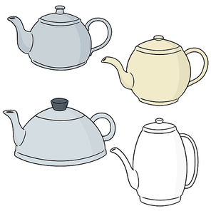 vector set of coffee or tea pot