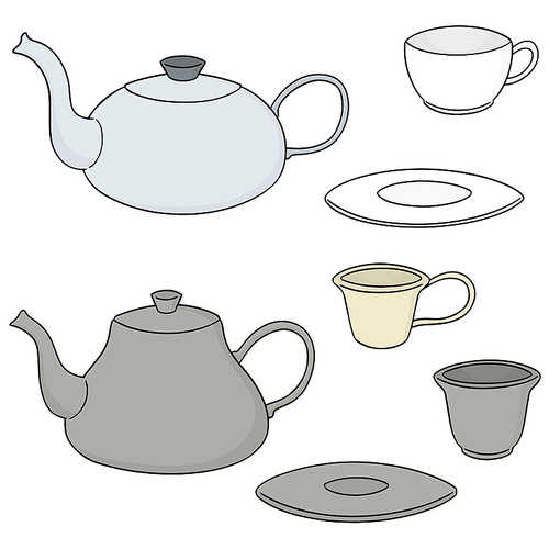 vector set of coffee or tea set