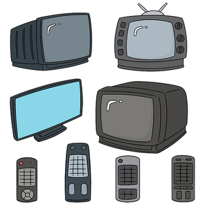vector set of television