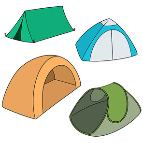 vector set of tent