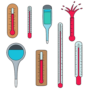vector set of thermometer