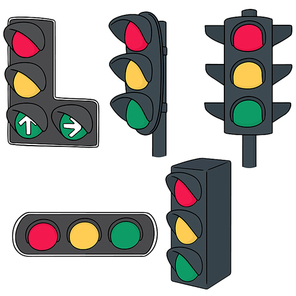 vector set of traffic light