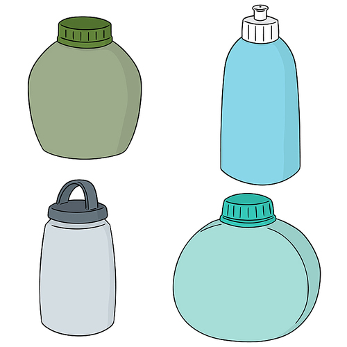 vector set of water bottle