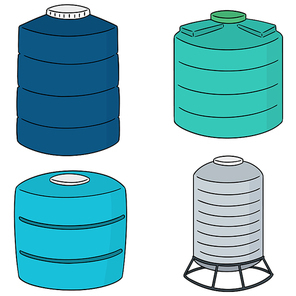 vector set of water storage tank
