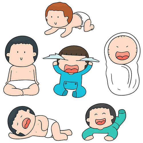 vector set of baby