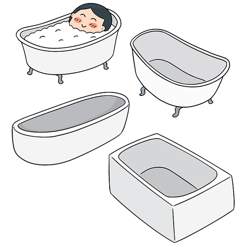 vector set of bathtub