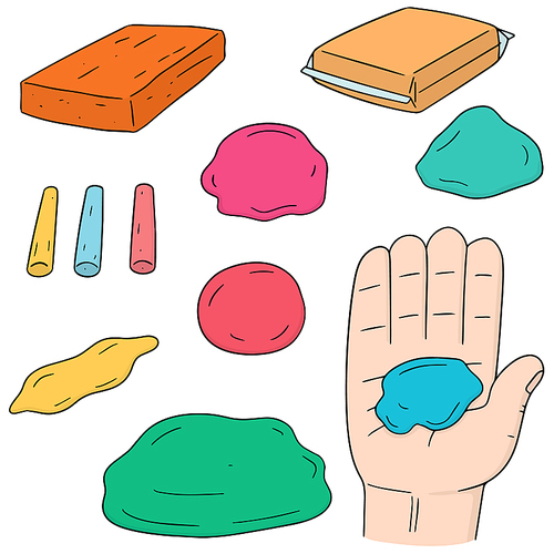 vector set of clay for kid