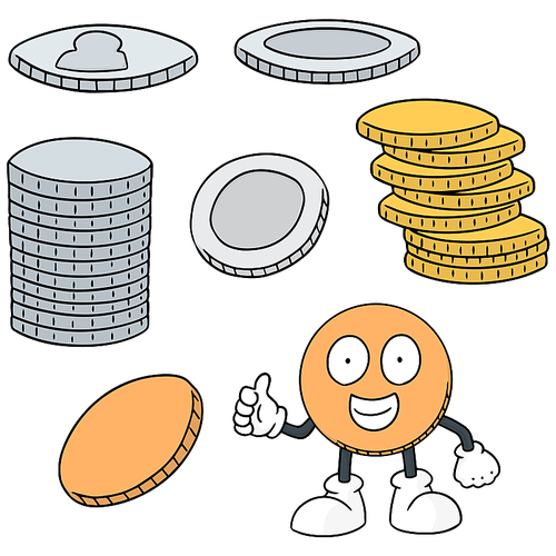 vector set of money cartoon