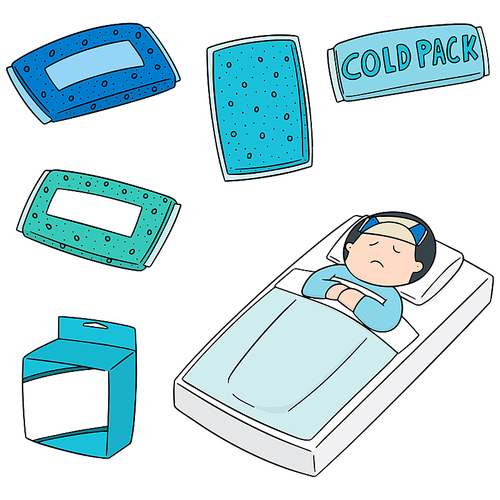 vector set of cold pack