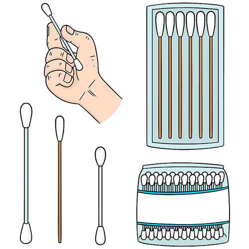 vector set of cotton swab