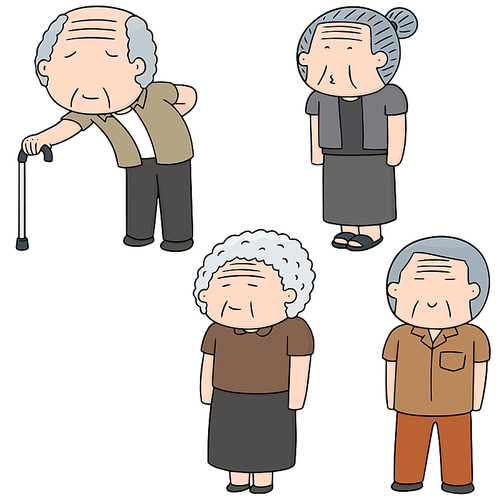 vector set of elder people