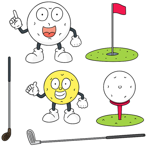 vector set of golf equipment