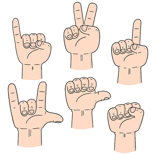 vector set of cartoon hand