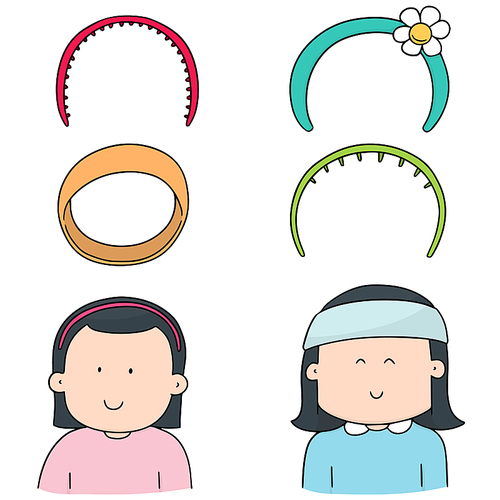 vector set of headband