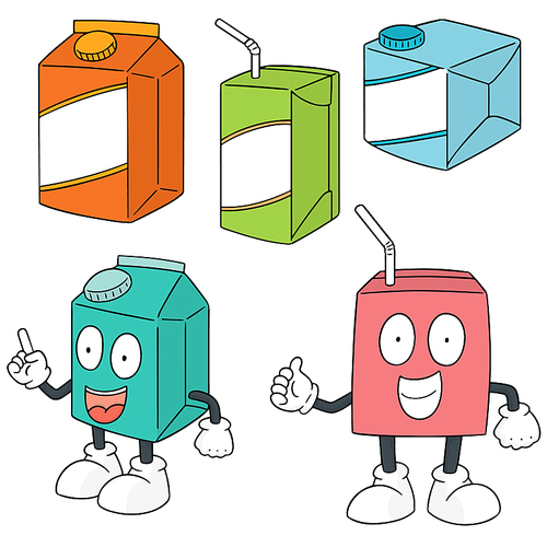 vector set of beverage box