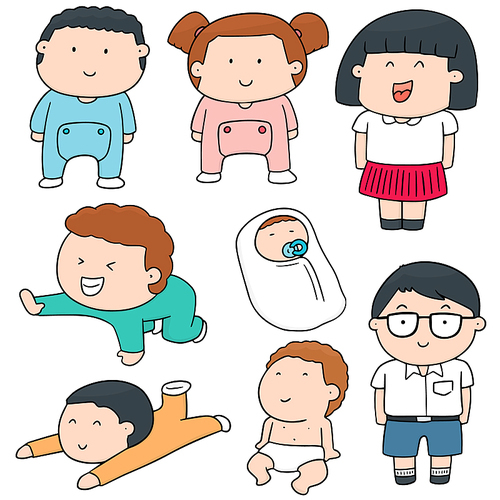 vector set of children