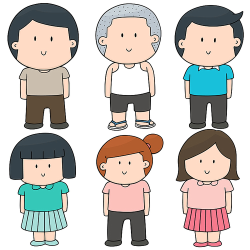 vector set of children