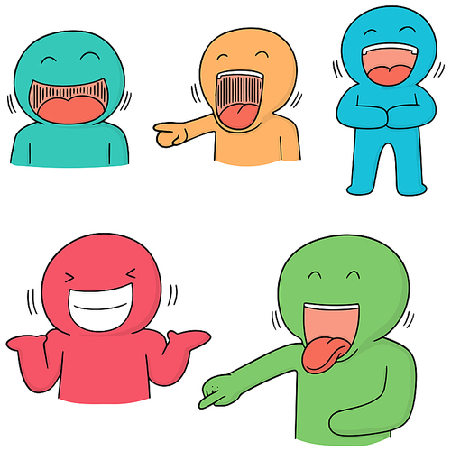 vector set of man laughing