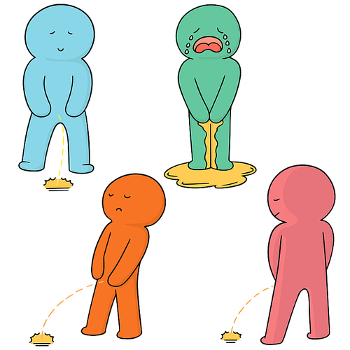 vector set of man peeing