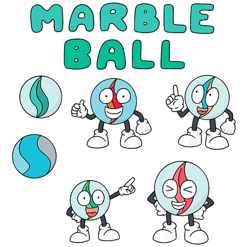 vector set of marble ball