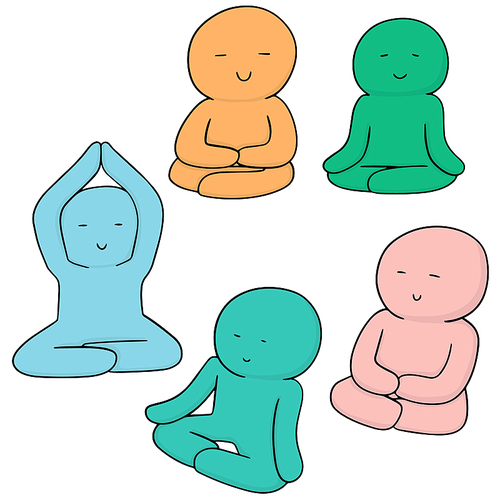 vector set of meditation