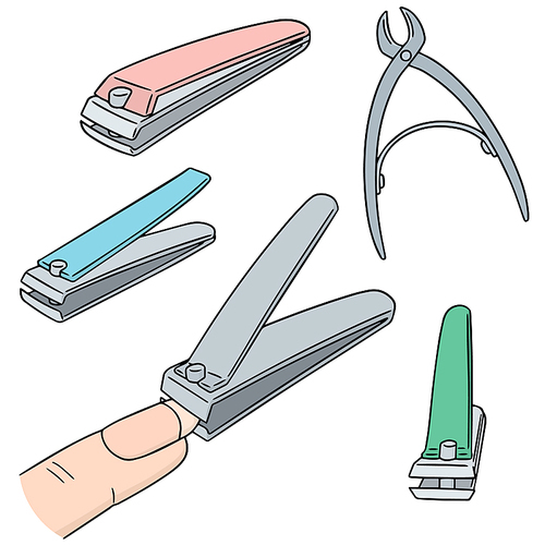 vector set of nail clipper