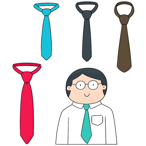 vector set of necktie