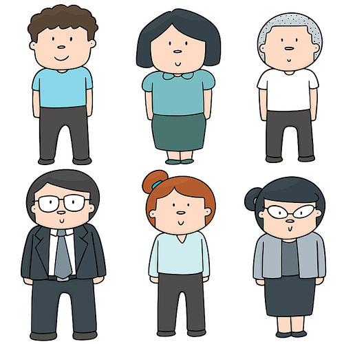 vector set of people