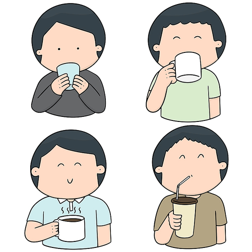 vector set of people drinking