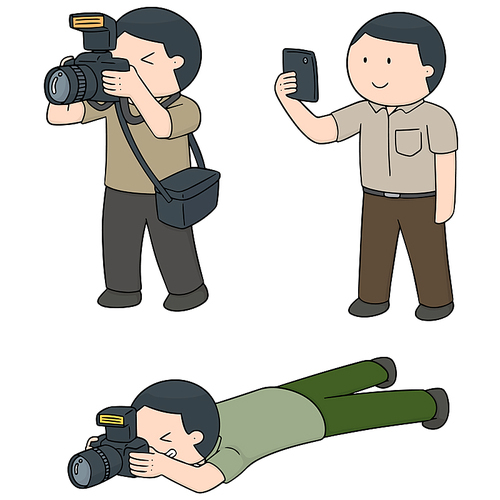 vector set of photographers