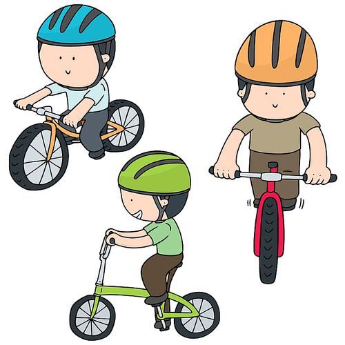 vector set of cyclist