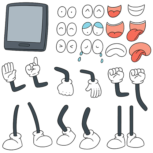 vector set of smartphone cartoon