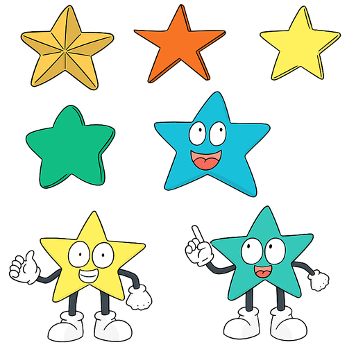 vector set of star