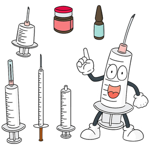 vector set of injection medicine