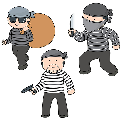 vector set of thief