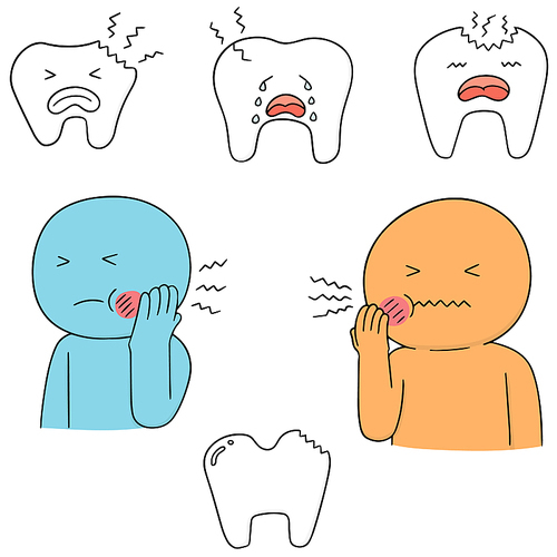 vector set of toothache