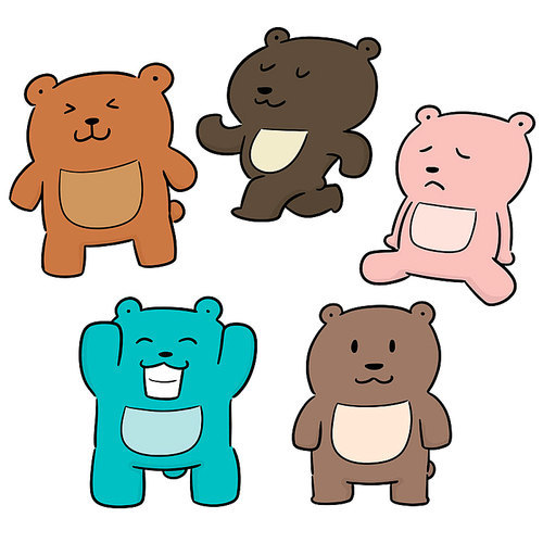 vector set of bear